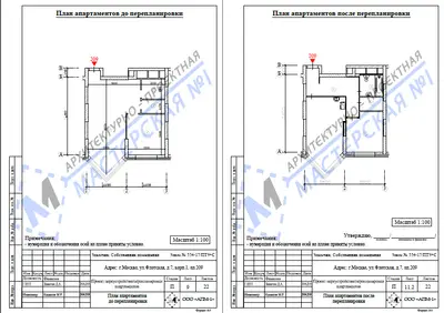 Перепланировка: г.Москва, ул. Флотская, д.7, корп. 1, ап. 209