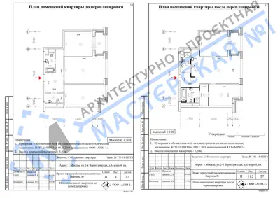 Перепланировка: г.Москва, ул.2-я Черногрязская, д.6, корп.4, кв.