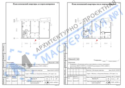 Перепланировка: г.Москва, ул. Академи Капицы, д.30, корп.1, кв.