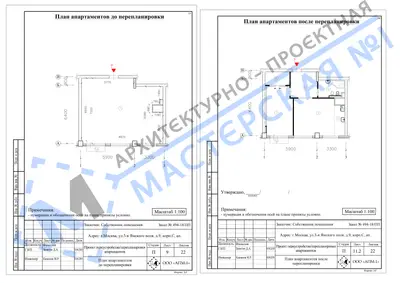Перепланировка: г.Москва, ул.3-я Ямского поля, д.9, корп.С, ап.