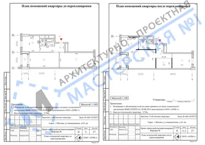 Перепланировка: г.Москва, ул.Авиационная, д.63,кв.