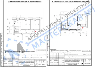 Перепланировка: г.Москва, ул.Автозаводская, д.8, кв. аб