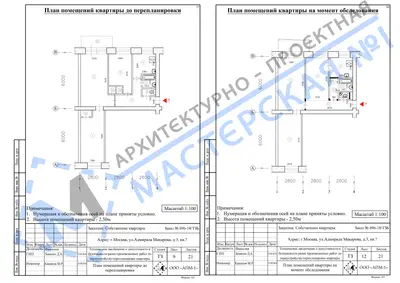 Перепланировка: г.Москва, ул.Адмирала Макарова, д.3, кв.