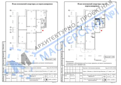 Перепланировка: г.Москва, ул.Архитектора Власова, д.17, корп.1, кв.