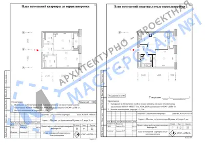 Перепланировка: г. Москва, ул. Архитектора Щусева, д.2, к.3, кв.