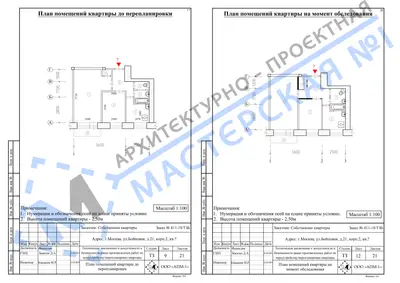 Перепланировка: г.Москва, ул.Бойцовая, д.21, корп.2, кв.