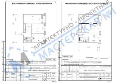 Перепланировка: г.Москва, ул.Вавилова, д.69а, кв.