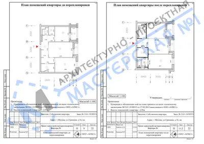 Перепланировка: г.Москва, ул.Гришина, д.16, кв.а
