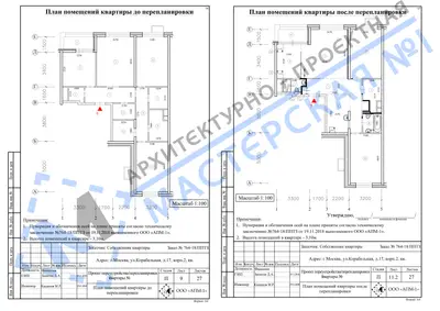 Перепланировка: г.Москва, ул.Корабельная, д.17, корп.2, кв.а