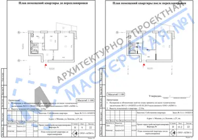 Перепланировка: г.Москва, ул.Лескова, д.25, кв.