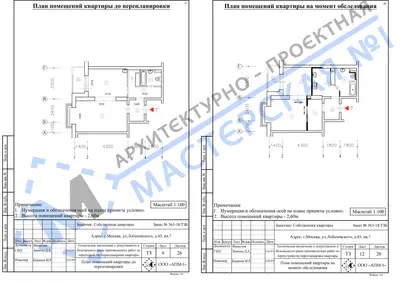Перепланировка: г.Москва, ул.Лобачевского, д.45 кв.