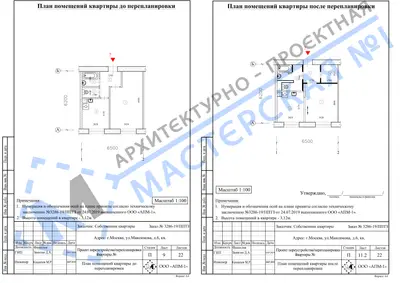 Перепланировка: г.Москва, ул.Максимова, д.6, кв.