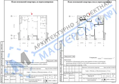 Перепланировка: г.Москва, ул.Маломосковская, д.14, кв. а1