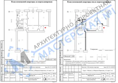Перепланировка: г.Москва, ул.Маршала Бирюзова, д.4, корп.1, кв.