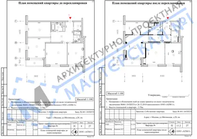 Перепланировка: г.Москва, ул.Митинская, д.20, кв.
