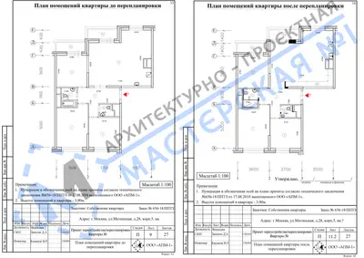 Перепланировка: г.Москва, ул.Митинская, д.28, корп.5, кв. а