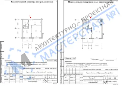 Перепланировка: г.Москва, ул.Муравская, д.38, корп.2, кв. а