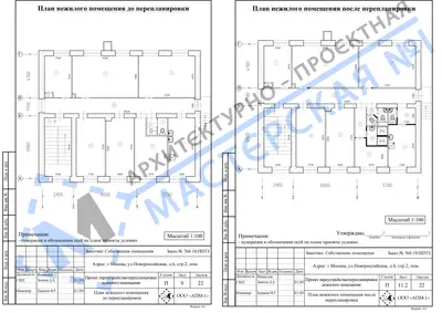 Перепланировка: г.Москва, ул.Новороссийская, д.6, стр.2, пом.