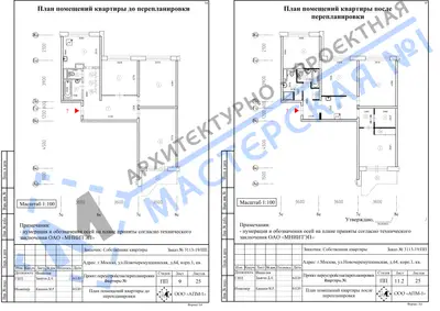 Перепланировка: г.Москва, ул.Новочеремушкинская, д.64, корп.1, кв.