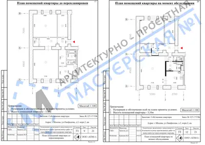 Перепланировка: г.Москва, ул.Панфилова, д.2,корп.2, кв. а