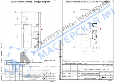 Перепланировка: г.Москва, ул.Полярная, д.5, корп.1, кв.