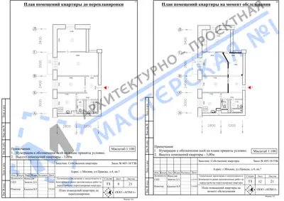 Перепланировка: г.Москва, ул.Правды, д.4, кв.