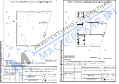 Перепланировка: г.Москва, ул.Проспект Мира, д.188Б, корп.4, кв.б
