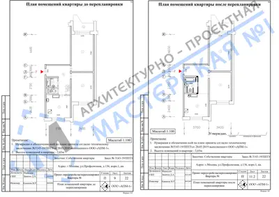 Перепланировка: г.Москва, ул.Профсоюзная, д.136, корп.1, кв.