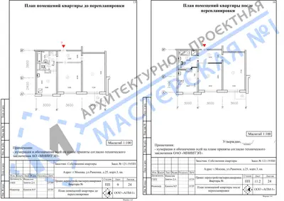 Перепланировка: г.Москва, ул.Раменки, д.25, корп.3, кв. а