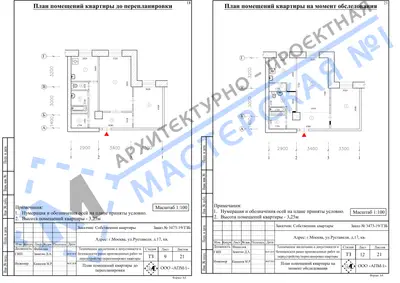 Перепланировка: г.Москва, ул.Руставели, д.17, кв.