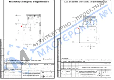 Перепланировка: г.Москва, ул.Севанская, д.15, корп.1, кв.
