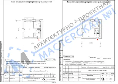Перепланировка: г.Москва, ул.Седова д.3, кв.