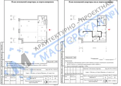 Перепланировка: г.Москва, ул.Сергея Макеева, д.9, корп.4, кв. г