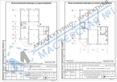 Перепланировка: г.Москва, ул.Скобелевская, д.1, к.6, кв.