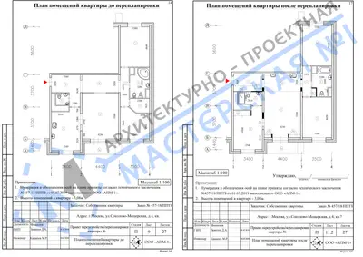 Перепланировка: г.Москва, ул.Соколово-Мещерская, д.4, кв.