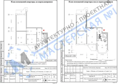 Перепланировка: г.Москва, ул.Сочинская, д.3, корп.1, кв