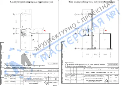 Перепланировка: г.Москва, ул.Ставропольская, д.56,корп.1, кв.