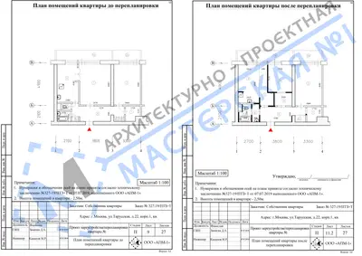 Перепланировка: г.Москва, ул.Тарусская, д.22, корп.1, кв.