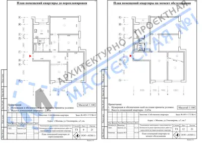 Перепланировка: г.Москва, ул.Тихомирова,д.3, кв.