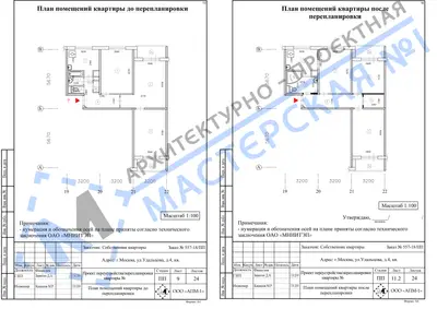 Перепланировка: г.Москва, ул.Удальцова, д.4, кв.