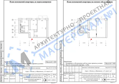 Перепланировка: г.Москва, ул.Фрязевская, д.15, корп.6, кв.