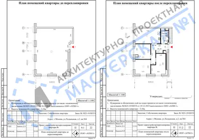 Перепланировка: г.Москва, ул.Ходынская, д.2, кв.p
