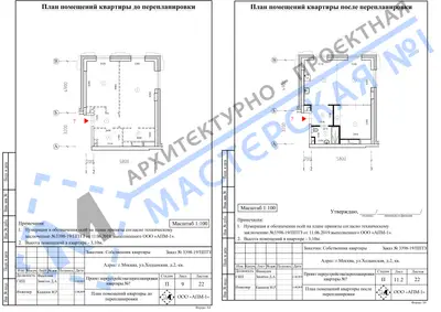Перепланировка: г.Москва, ул.Ходынская, д.2, кв. H