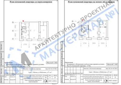 Перепланировка: г.Москва, ул.Шаболовка, д.27, кв.