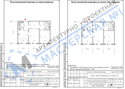 Перепланировка: г.Москва, ул.Ярцевская, д.24, корп.1, кв.