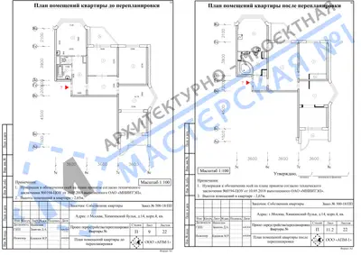 Перепланировка: г.Москва, Химкинский б-р, д.14, корп.4, кв.