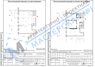 Перепланировка: г.Москва, Чонгарский бульвар, д.26а, корп.2, кв.