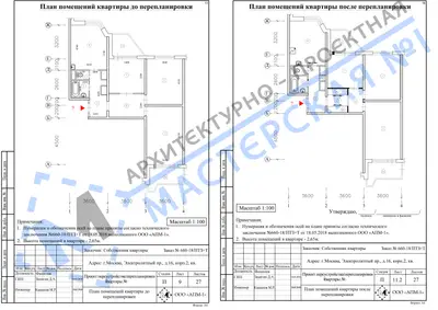 Перепланировка: г.Москва, Электролитный пр, д.16, корп.2, кв.