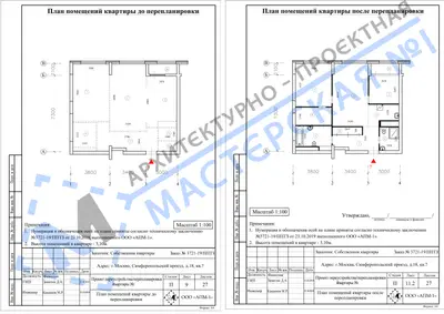 Перепланировка: г.Москва, Cимферопольский проезд, д.18, кв.
