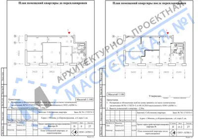 Перепланировка: г.Москва,ул.Кировоградская д.4, корп.3, кв. б